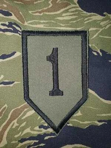 US Army Cut Edge Shoulder Patch 1st Infantry Division OG-107 Twill Subdued 02 - Picture 1 of 1