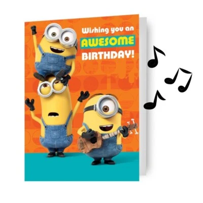 DANILO PROMOTIONS LTD Tarjeta de cumpleaños Despicable Me Minions cumpleaños canto musical tarjeta de sonido