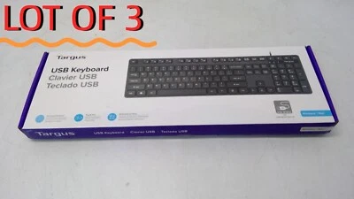 (NEW) LOT OF3  Targus MODEL:AKB600 USB Wired Keyboard SKU:AKB30US - Image 1 of 4