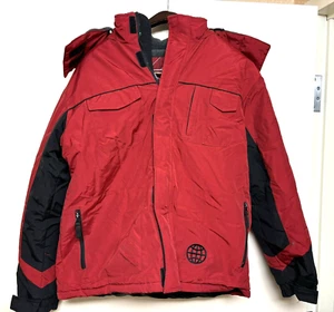 Authentic X Games Boys XL 18-20 Winter Coat Hooded Jacket Parka Red Zip Front - Picture 1 of 6