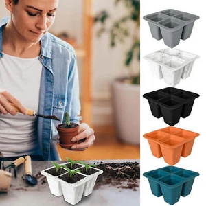 1pc Silicone Seed Starter Tray 4 Cells Germination Seedling Pot with Holes - Picture 1 of 17