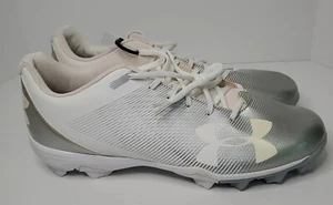 Under Armour Leadoff Low RM Cleats Size 13 Mens Silver White NEW UA Baseball - Picture 1 of 17