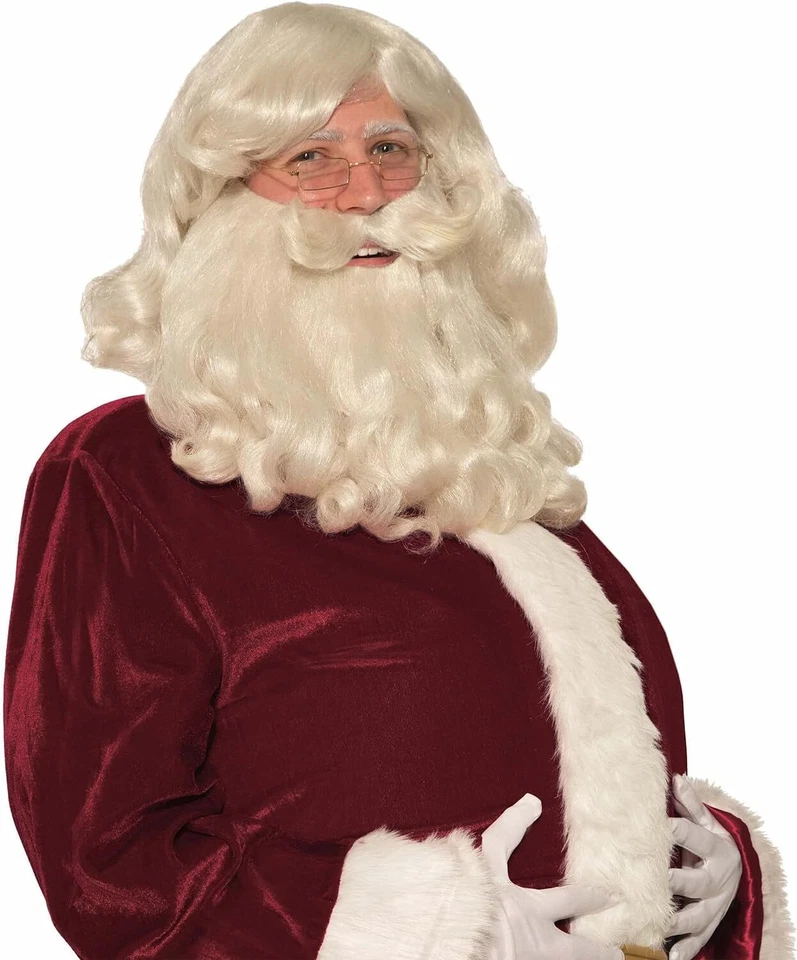 Premium Santa Wig & Beard Fancy Dress Up Christmas Adult Costume Accessory - Image 1 of 1