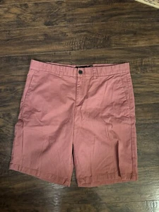 Black Brown 1826 Men's Khaki Flat Front 100% Cotton Shorts 10" Inseam Size 33 - Picture 1 of 7
