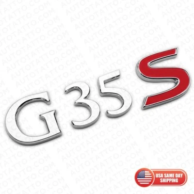 Placa de identificación deportiva cromada con logotipo de maletero trasero para Infiniti G35s Foto 1 de 4