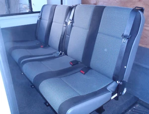 Mercedes Sprinter Series 4 Rear Grey Double Seat n Inbuilt Seat Belts 2 x 2 =4 - Picture 1 of 8