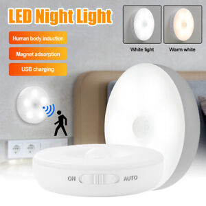 Night Light 6LED Motion Sensor Lights Wireless Cabinet Stair Lamp USB Charging