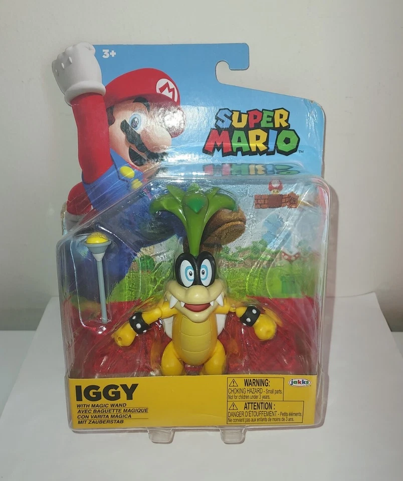 Jakks Pacific 40559 World of Nintendo 4" Mario IGGY with MAGIC WAND Figure