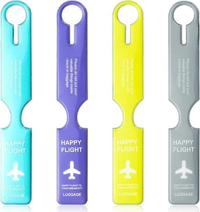 4PCS PVC Luggage Tags with Name ID Label for Travel Suitcase Anti-Lost Use - Picture 1 of 5