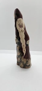 Seltene handbemalte Zypresse Knie Holz SANTA Figur signiert 9,5 Zoll groß - Bild 1 von 15