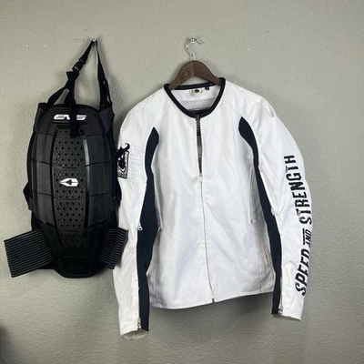 SPEED AND STRENGTH Run with the Bulls Motorcycle Jacket Sz Medium Back Protector - Image 1 of 4