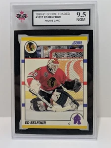 1990-91 Score - Ed Beflour - Rookie Card - Goaltender - Chicago - 103T - 9.5 NGM - Picture 1 of 2
