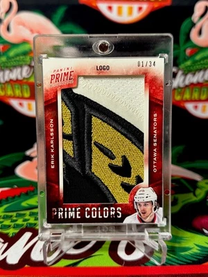 2013 Panini Prime Colors Erik Karlsson Patch /34 Logo Mega - Image 1 of 2