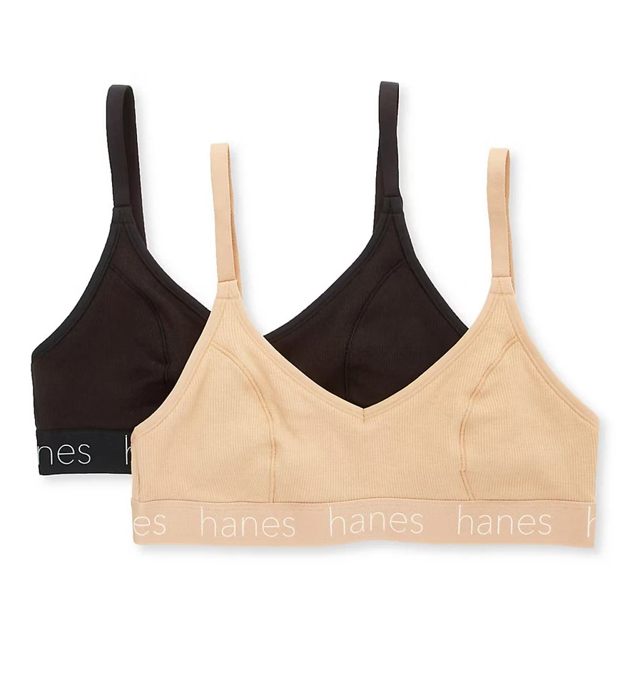 Hanes DHO101 Triangle Bralette - 2 pack - Image 1 of 1