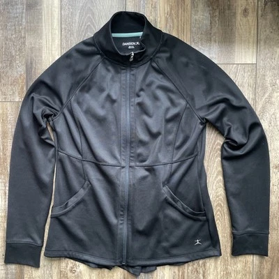 Chaqueta para mujer Danskin talla M (8-10) negra cremallera completa activa plisada espalda Foto 1 de 3