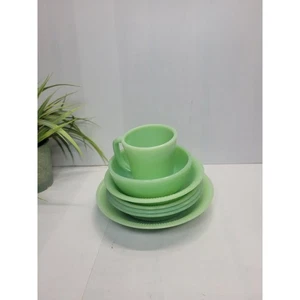 7 Vintage Fire King Jadeite Green Glass, Oven Ware, Jane Ray Damaged Chipped - Picture 1 of 6