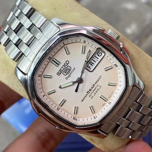 Rare Seiko 5 Superior SKZ035 Whirlpool White Dial Aging Automatic 7S36 Watch - Picture 1 of 8