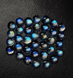 8A Top Quality Rainbow Moonstone Amazing Multi Blue Falshy Fire Round Shape 5 MM - Picture 1 of 24