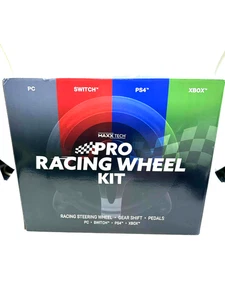 Maxx Tech Pro Racing Wheel Kit For PC Xbox PS4 & Switch 180 Degree Rotation - Picture 1 of 1