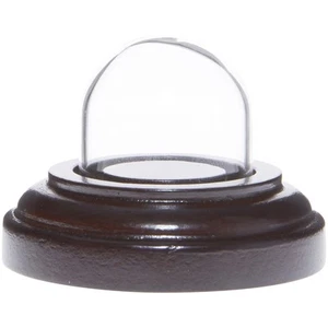 Mini cúpula de vidrio miniatura Plymor de 1" x 1" PEQUEÑA Cloche (base de chapa de caoba oscura) - Imagen 1 de 2