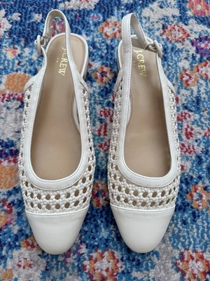 Zapatos planos tejidos J.CREW para mujer talla 9 marfil polvoriento BZ218 Foto 1 de 4
