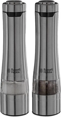 Molinillo eléctrico de sal y pimienta [juego de 2] acero inoxidable (molinillo de cerámica para getro Foto 1 de 4