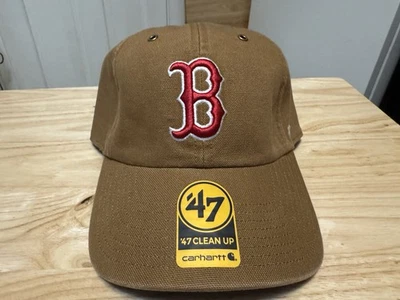 Boston Red Sox Carhartt x '47 Limpieza Correa Ajustable Papá Sombrero Marrón ¡Nuevo! Foto 1 de 3