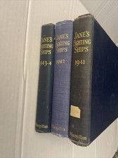 Lot of (3) World War II Era Jane's Fighting Ships 1941, 1942, & 1943-44,  1st Ed