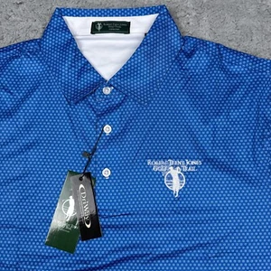 Polo de golf Robert Trent Jones Trail para hombre grande azul geométrico Driway nuevo con etiquetas - Imagen 1 de 9