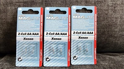 MAG-LITE Maglite Replacement Lamp AA/AAA Mini Flashlight 2Pack x3 038739107035 LM2A001L