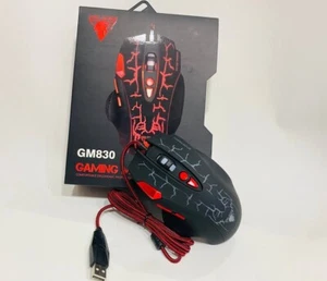 Usb Wired Optical Gaming Mouse 3200DPI Black For Desktop PC Laptop New - Picture 1 of 10