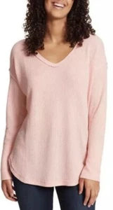 👚 Vintage America MEDIUM Top Knit V-Neck Very Elegant Tunic 2M - Picture 1 of 2