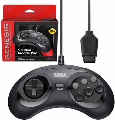 Retro-Bit Official Sega Genesis Controller 6-Button Arcade Pad - Black - Image 1 of 4