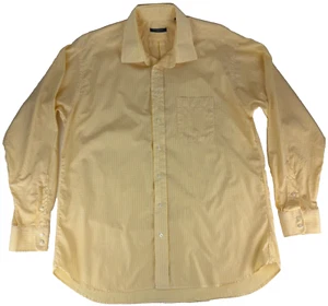 Burberry London Micro Check Yellow Button Down Dress Shirt 17 L - Picture 1 of 5