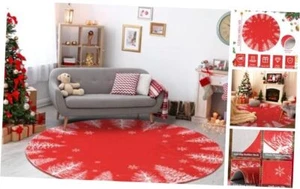 Christmas Round Area Rug 4ft, Washable Kitchen Rugs Non-Slip Indoor Runner 4 FT - Picture 1 of 8
