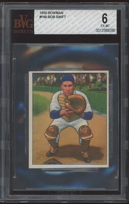 1950 Bowman #149 Bob Swift Detroit Tigers BVG / BGS 6 Excellent - Mint - Image 1 of 2