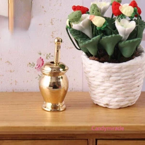 1 set scala 1:12 casa delle bambole miniatura oro mescolato serbatoio metallo accessori cucina - Foto 1 di 16