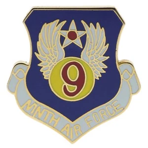 Air Force 9th Ninth 9AF 1 inch Shield hat lapel pin H15956 F4D34A - Picture 1 of 2