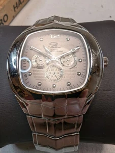 Men's Silver Tone Q-Collection Analog Watch Stainless Bracelet - Running - Picture 1 of 10
