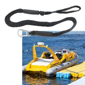 4PCS 4FT Bungee Dock Lines With Hook For Boats Bungee Dock Line Boat Rope Black - Picture 1 of 12