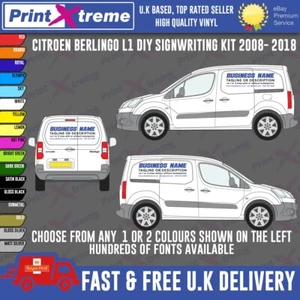 van sign kit to fit CITROEN BERLINGO L1 2008-2018 DIY signage signwriting vinyl - Picture 1 of 10