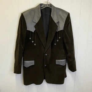 Vintage Pioneerwear Herren Gr. 46 braun Western Cowboy Echtleder Anzug Jacke - Bild 1 von 16