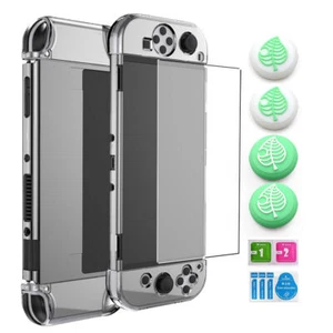 Protective Hard Case Protector Film Glass Soft Caps For Nintendo Switch OLED - Picture 1 of 10