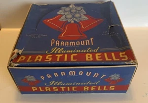 RAYLITE PARAMOUNT illuminated 3 red PLASTIC BELLS LIGHTS VTG CHRISTMAS 50s Rare - Picture 1 of 24
