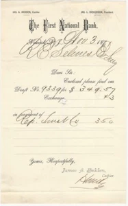 1871 Newark Nueva Jersey Primer Banco Nacional Membrete Finanzas Bancarias Financieras - Imagen 1 de 1