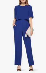 NEW BCBGMAXAZRIA BLUE DEPTH MINKA POPOVER JUMPSUIT WQR9D625/L551A SIZE XS - Picture 1 of 3