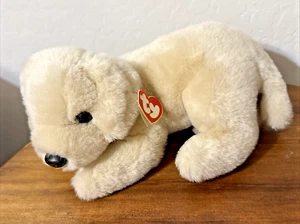 1995 TY Muffin la crema cucciolo cane peluche 10" con cartellino da appendere - Foto 1 di 5