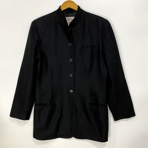 Blazer AKA Eddie Bauer para mujer 12 negro vintage mujer lino bandas cuello alto - Imagen 1 de 10