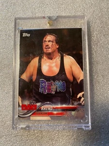 Rhyno 2018 Topps Vault WWE Raw #77 Blank Back Proof 1/1 with COA - Picture 1 of 3