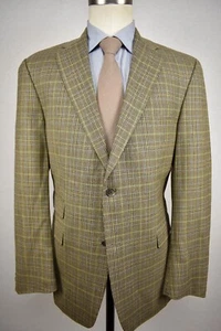 Austin Reed London Brown/Green Plaid Wool Two Button Sport Coat Size: 42R - Picture 1 of 12